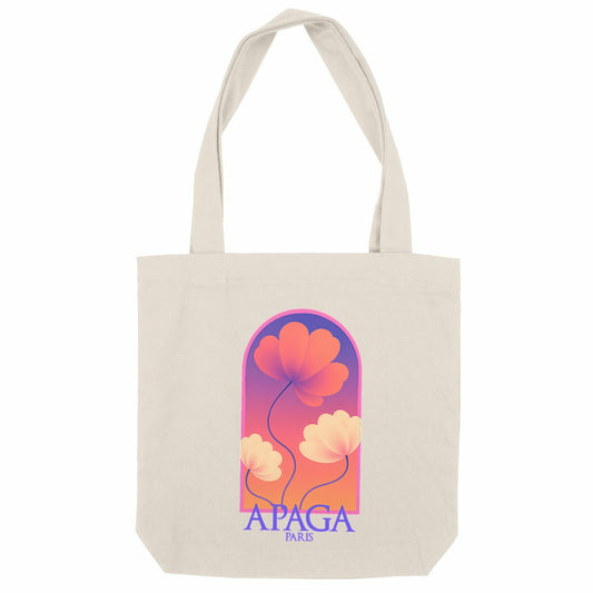Totebag APAG PARIS 3 fleurs roses
